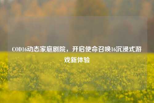 COD16动态家庭剧院,开启使命召唤16沉浸式游戏新体验