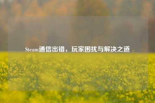 Steam通信出错,玩家困扰与解决之道