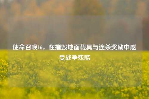 使命召唤16，在摧毁地面载具与连杀奖励中感受战争残酷