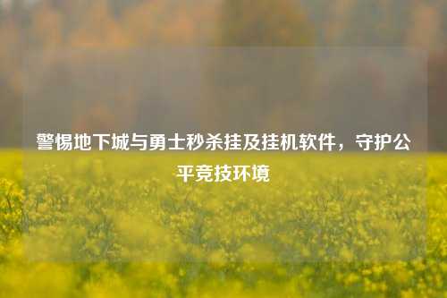 警惕地下城与勇士秒杀挂及挂机软件,守护公平竞技环境