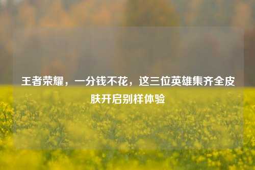 王者荣耀，一分钱不花，这三位英雄集齐全皮肤开启别样体验