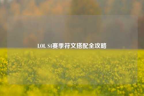 LOL S4赛季符文搭配全攻略