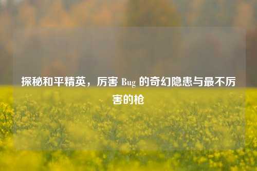 探秘和平精英,厉害 Bug 的奇幻隐患与最不厉害的枪