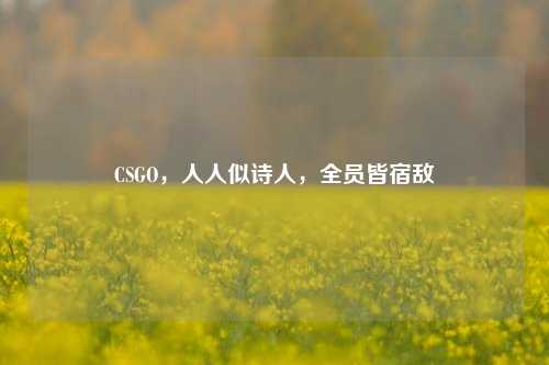 CSGO,人人似诗人,全员皆宿敌