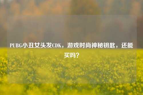 PUBG小丑女头发CDK,游戏时尚神秘钥匙,还能买吗?