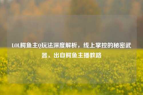 LOL鳄鱼主Q玩法深度解析，线上掌控的秘密武器，出自鳄鱼主播教路