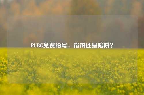PUBG免费给号,馅饼还是陷阱?