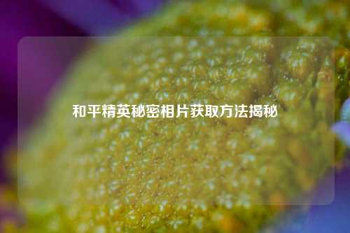 和平精英秘密相片获取方法揭秘