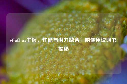 cf-af3-ax主板,性能与潜力融合,附使用说明书揭秘