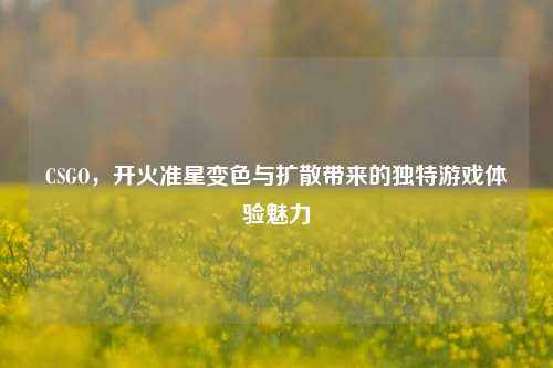 CSGO,开火准星变色与扩散带来的独特游戏体验魅力