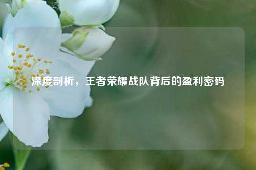 深度剖析，王者荣耀战队背后的盈利密码