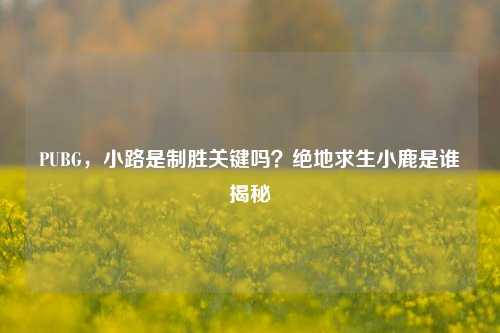 PUBG,小路是制胜关键吗?绝地求生小鹿是谁揭秘