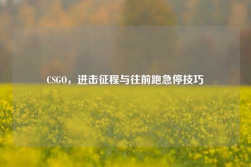 CSGO,进击征程与往前跑急停技巧