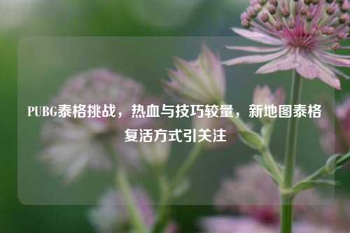 PUBG泰格挑战,热血与技巧较量,新地图泰格复活方式引关注