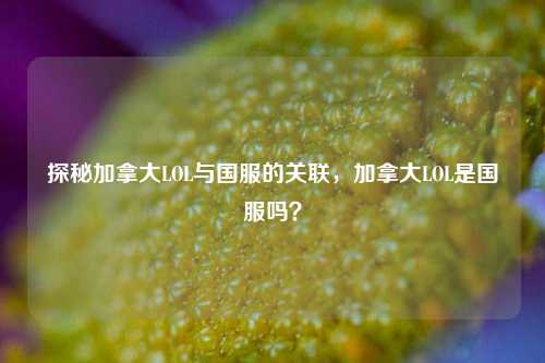 探秘加拿大LOL与国服的关联,加拿大LOL是国服吗?