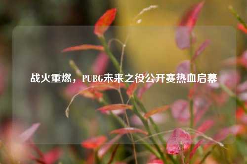 战火重燃,PUBG未来之役公开赛热血启幕