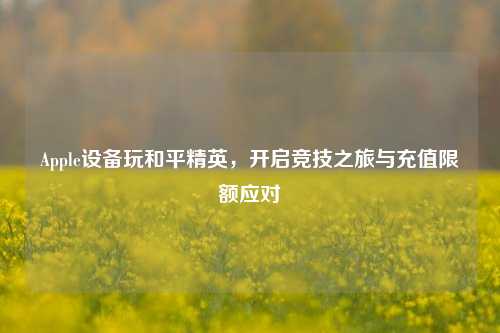 Apple设备玩和平精英,开启竞技之旅与充值限额应对