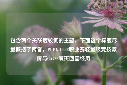 包含两个关联度较低的主题,下面这个标题尽量概括了两者,PUBG LITE职业赛轻量级竞技激情与CA722航班回国经历