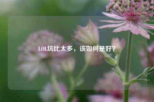LOL坑比太多,该如何是好?