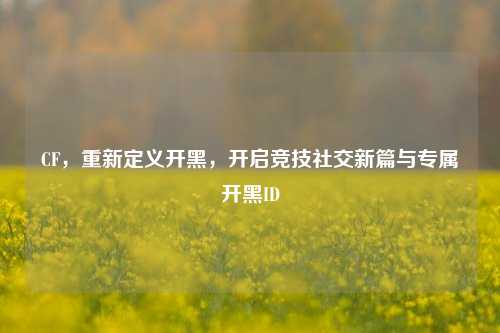 CF,重新定义开黑,开启竞技社交新篇与专属开黑ID