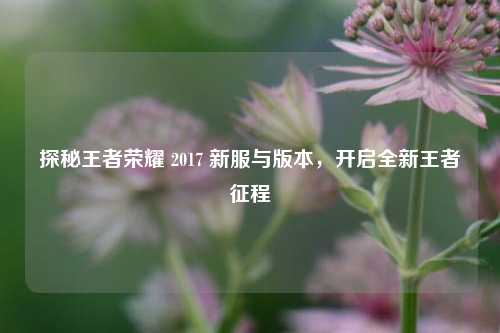 探秘王者荣耀 2017 新服与版本,开启全新王者征程