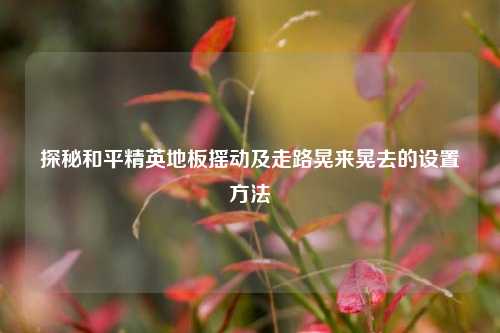 探秘和平精英地板摇动及走路晃来晃去的设置方法