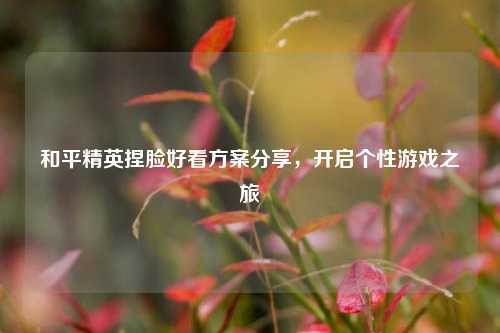 和平精英捏脸好看方案分享，开启个性游戏之旅