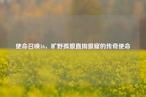 使命召唤16,旷野孤狼直掏狼窟的传奇使命