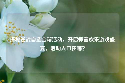 探秘逆战自选宝箱活动,开启惊喜欢乐游戏盛宴,活动入口在哪?
