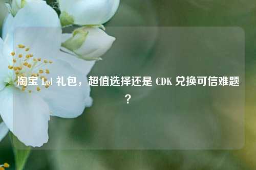 淘宝 Lol 礼包,超值选择还是 CDK 兑换可信难题?