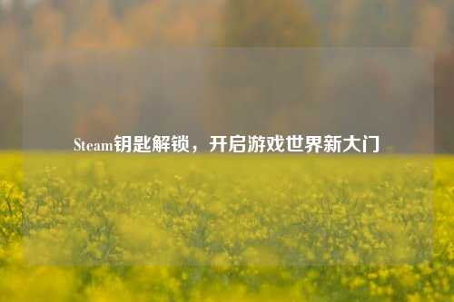 Steam钥匙解锁，开启游戏世界新大门