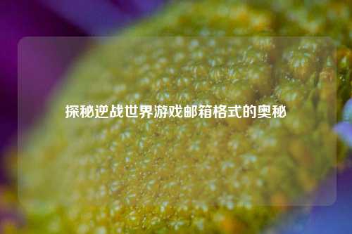 探秘逆战世界游戏邮箱格式的奥秘
