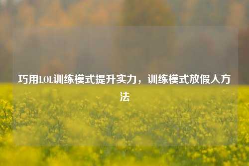 巧用LOL训练模式提升实力，训练模式放假人方法