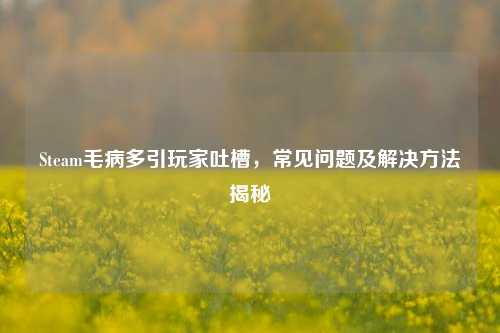 Steam毛病多引玩家吐槽,常见问题及解决方法揭秘