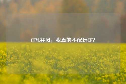 CFM.谷风，我真的不配玩CF？