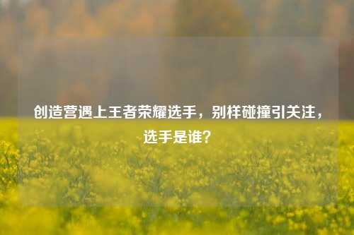 创造营遇上王者荣耀选手,别样碰撞引关注,选手是谁?
