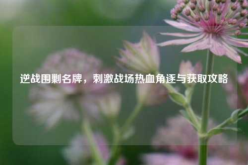 逆战围剿名牌,刺激战场热血角逐与获取攻略