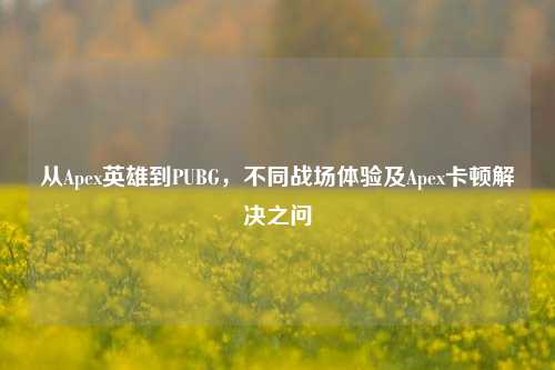 从Apex英雄到PUBG,不同战场体验及Apex卡顿解决之问