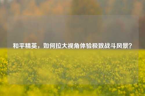 和平精英，如何拉大视角体验极致战斗风景？