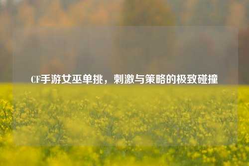 CF手游女巫单挑,刺激与策略的极致碰撞