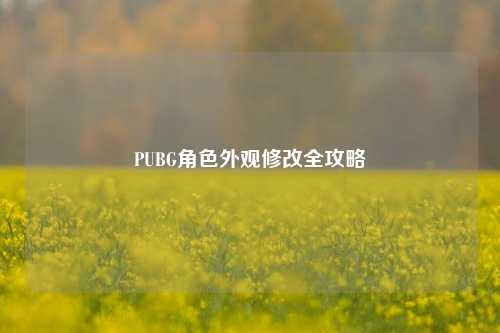 PUBG角色外观修改全攻略