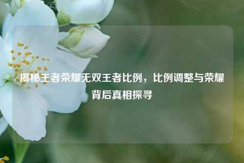 揭秘王者荣耀无双王者比例,比例调整与荣耀背后真相探寻