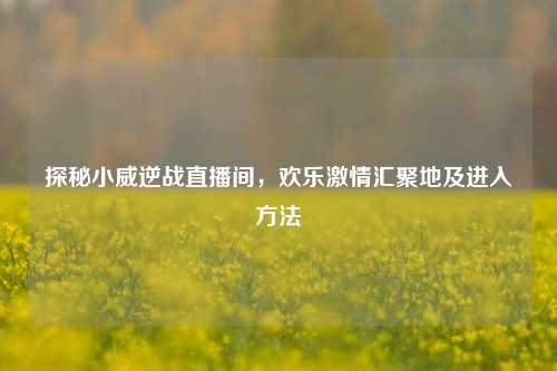 探秘小威逆战直播间,欢乐激情汇聚地及进入方法