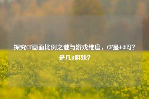 探究CF画面比例之谜与游戏维度,CF是4:3吗?是几D游戏?