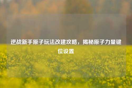 逆战新手原子玩法改建攻略,揭秘原子力量键位设置