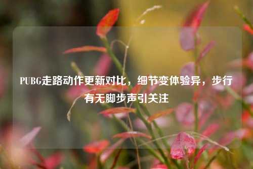 PUBG走路动作更新对比，细节变体验异，步行有无脚步声引关注