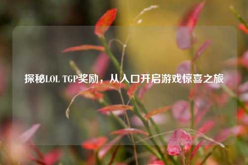 探秘LOL TGP奖励，从入口开启游戏惊喜之旅