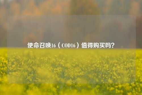 使命召唤16（COD16）值得购买吗？