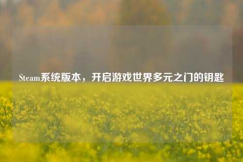 Steam系统版本，开启游戏世界多元之门的钥匙