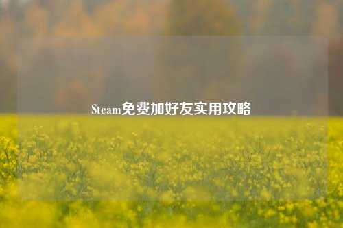 Steam免费加好友实用攻略